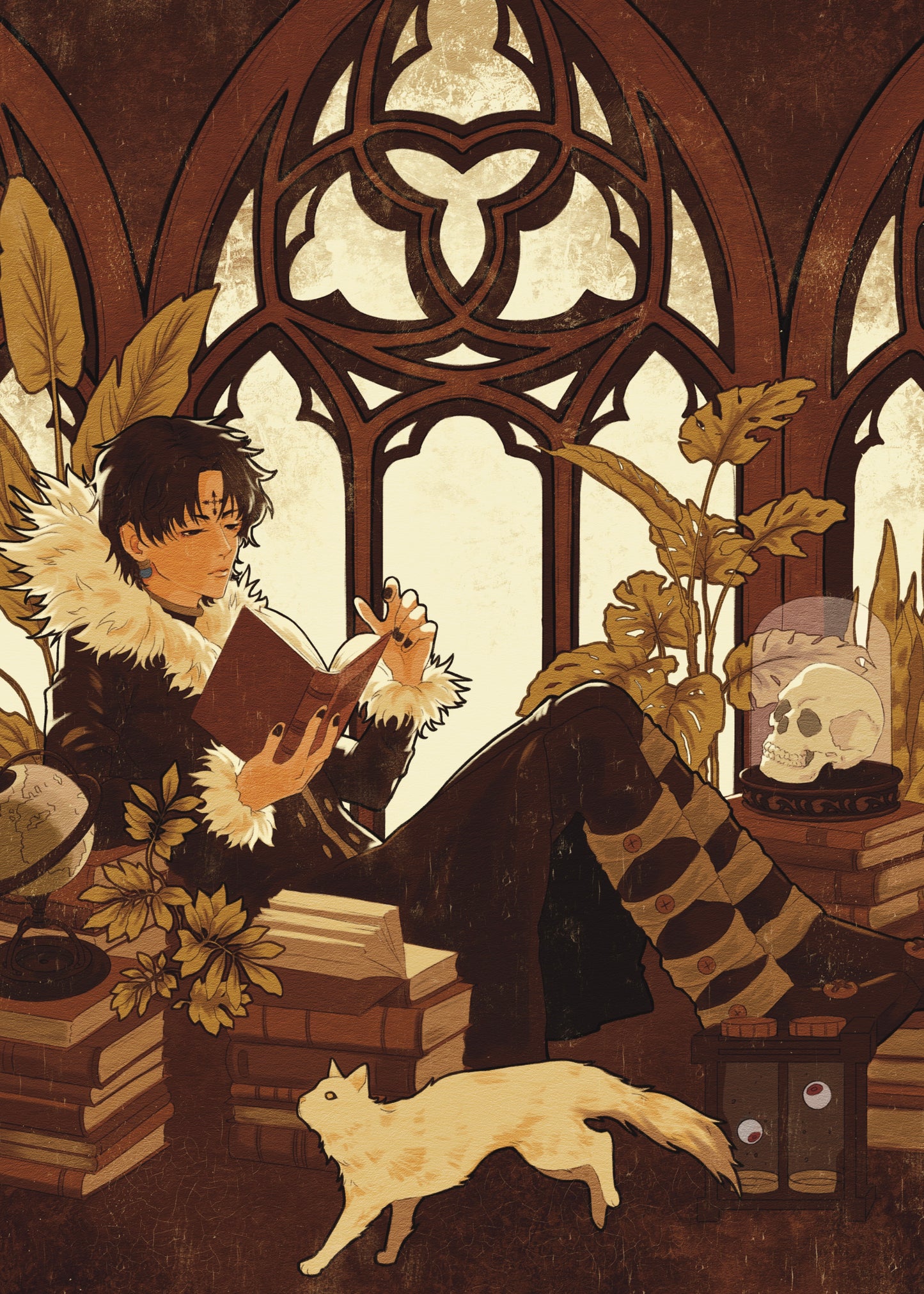 5x7” 'Danchou' Chrollo Reading Print