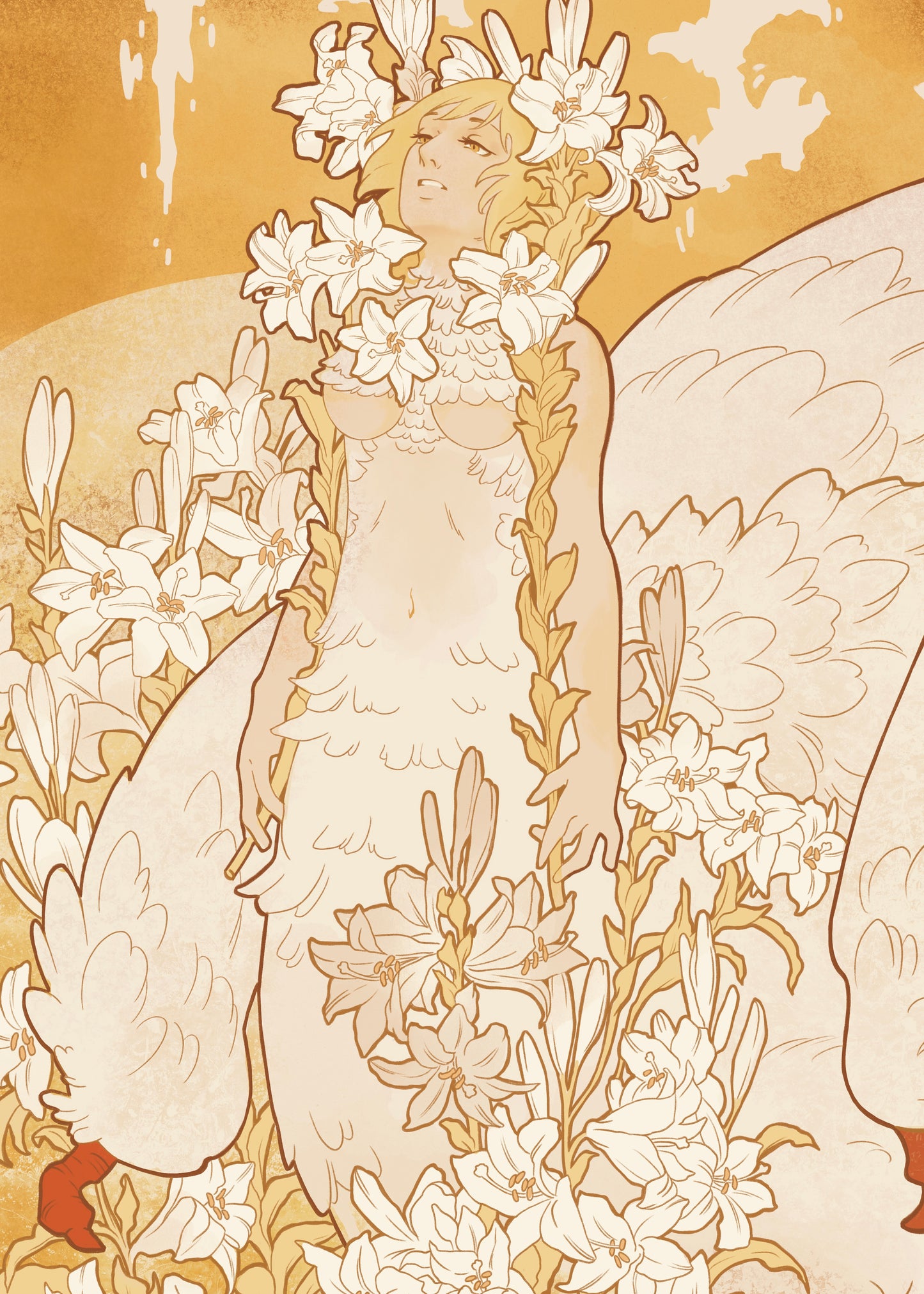 5x7” 'Rebirth' Falin Redraw of 'The Lilies' Print