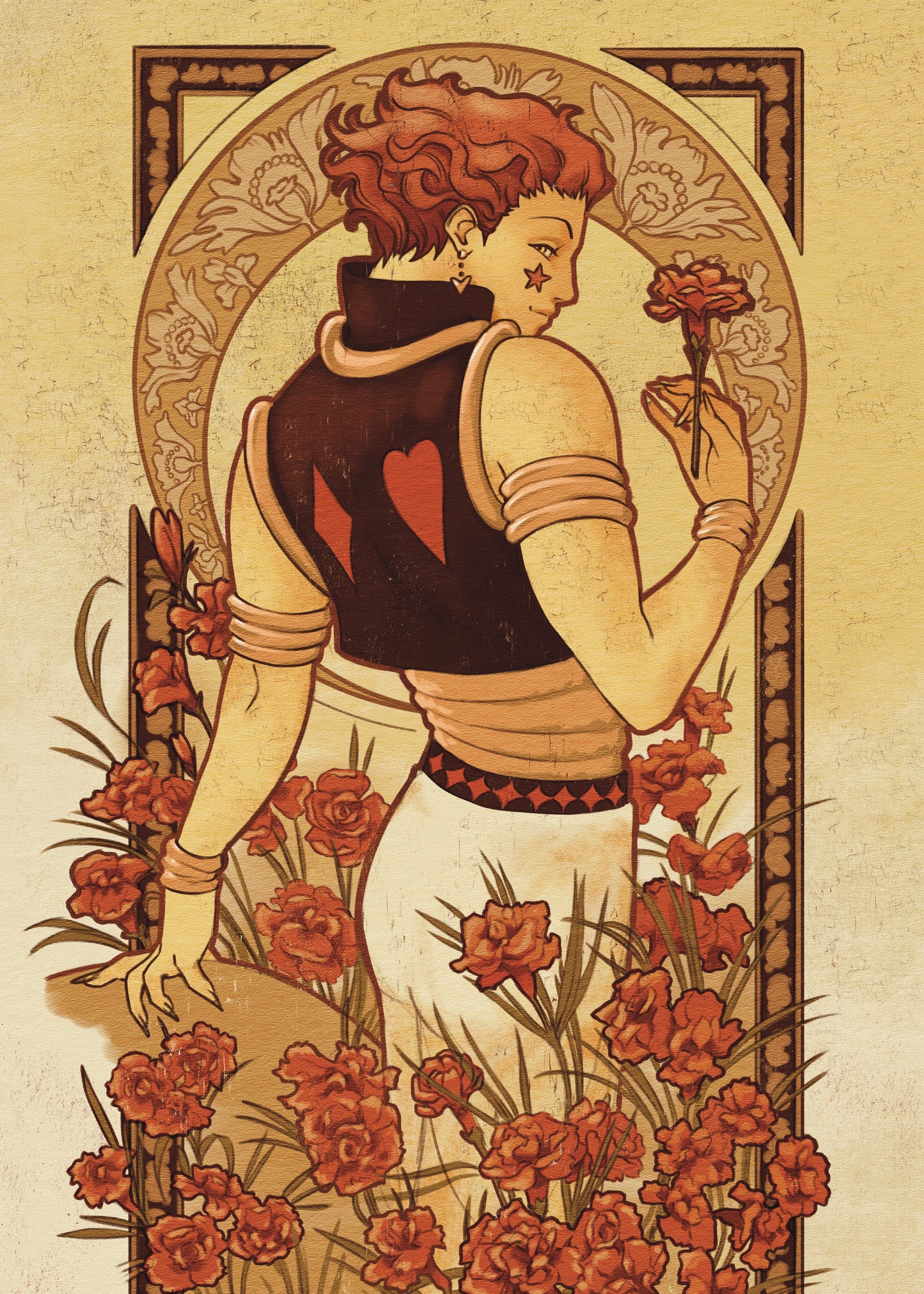 5x7” 'Carnation Clown' Hisoka Print