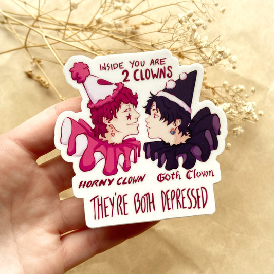 Two Clowns Sticker