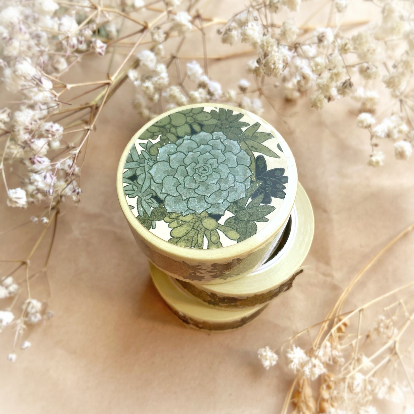 Succulents Gold Foil Decorative Washi Tape