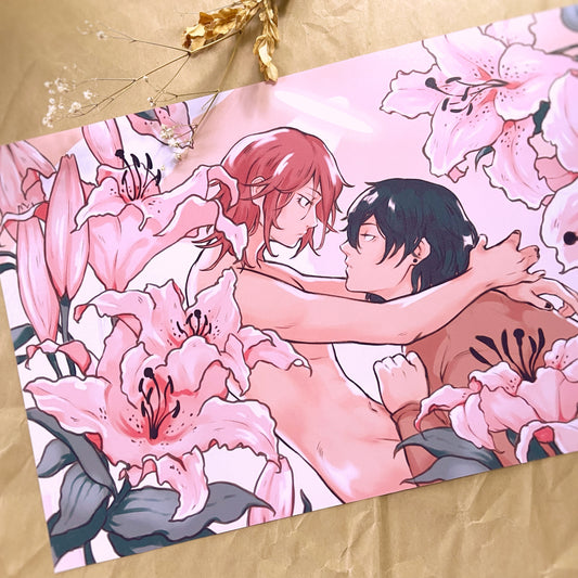 *LAST CHANCE* 11x17" 'Lilies' Aki Angel Print