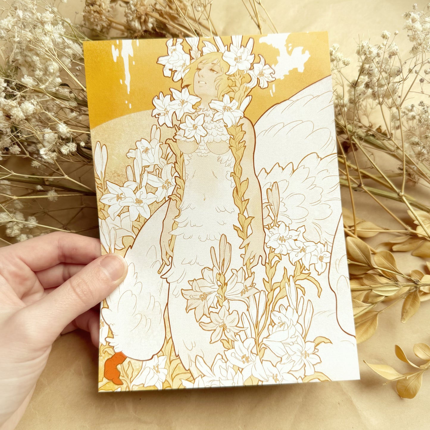 5x7” 'Rebirth' Falin Redraw of 'The Lilies' Print