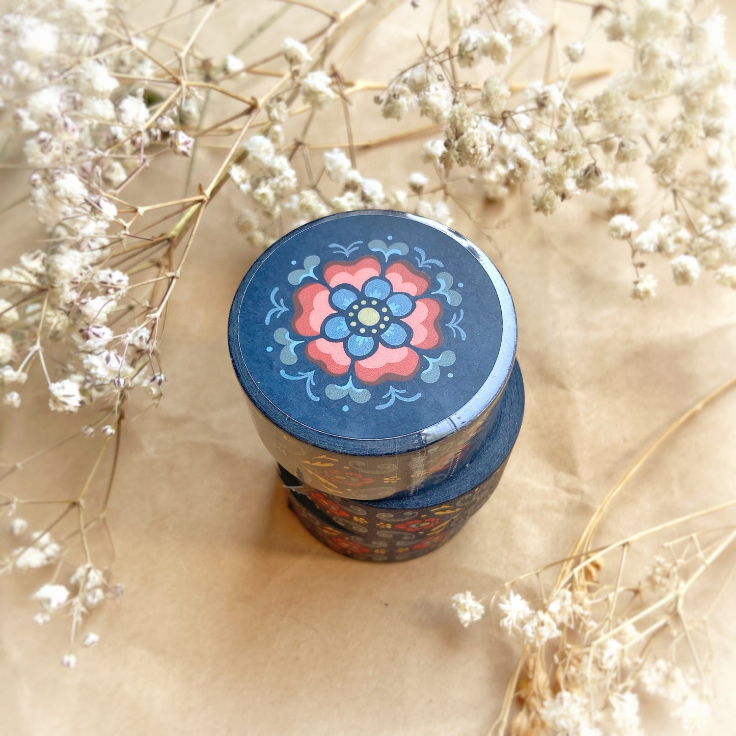 Rosemaling Norwegian Folk Art Gold Foil Decorative Washi Tape