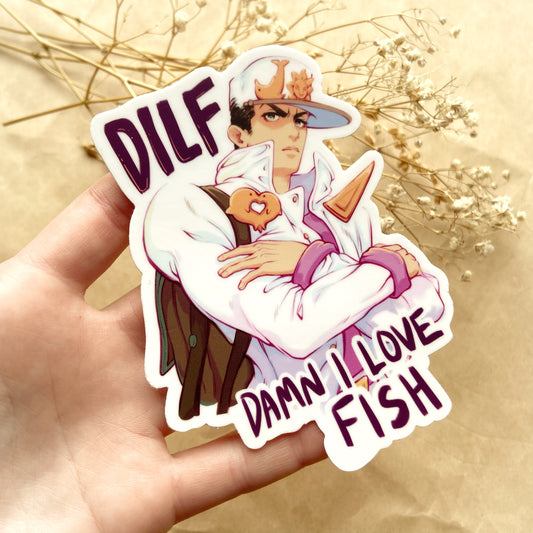 'D*mn I Love Fish' Sticker
