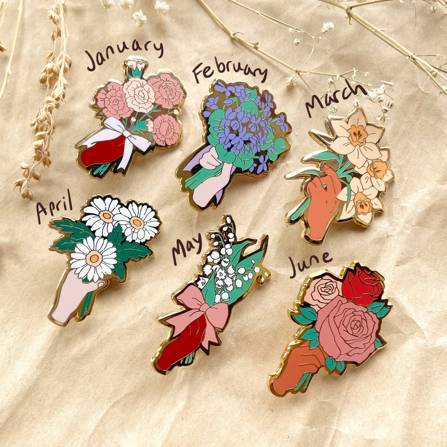 *LAST CHANCE* Birth Month Flower Enamel Pins