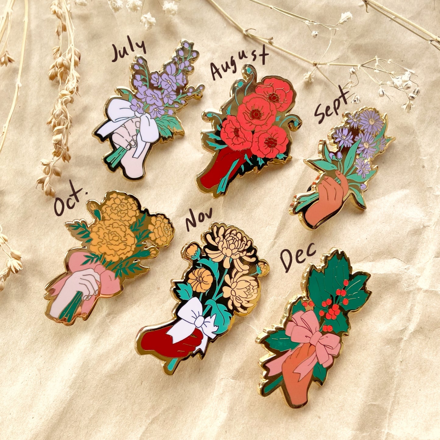 *LAST CHANCE* Birth Month Flower Enamel Pins