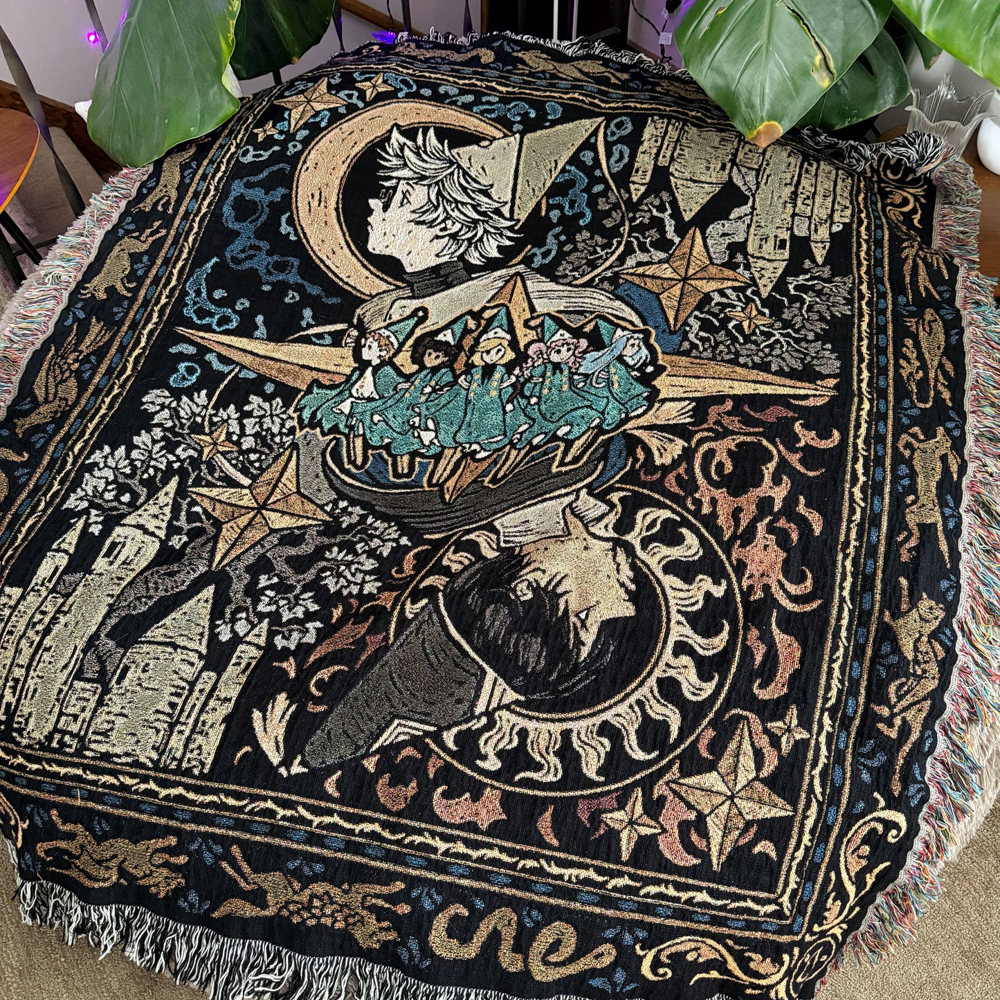 'The Pointed Caps' Tapestry Blanket
