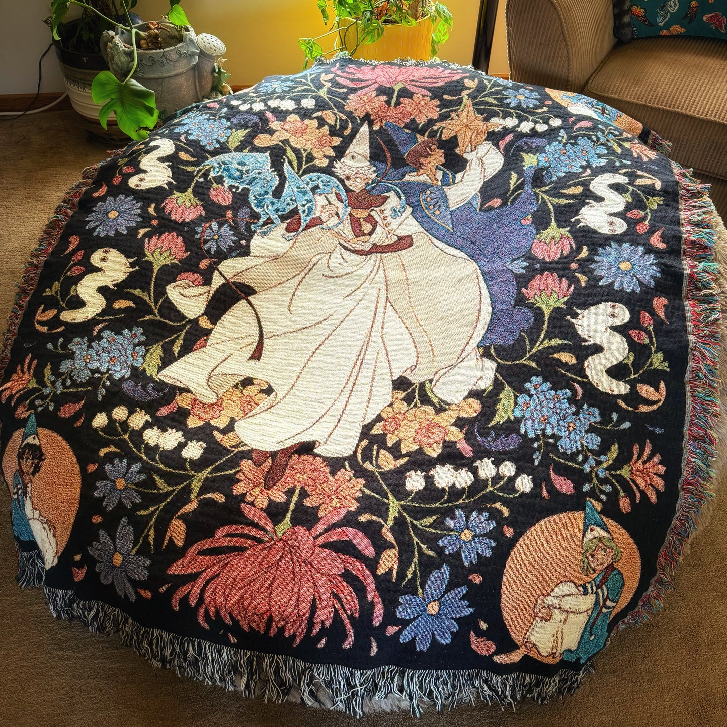 'The Pointed Caps' Tapestry Blanket