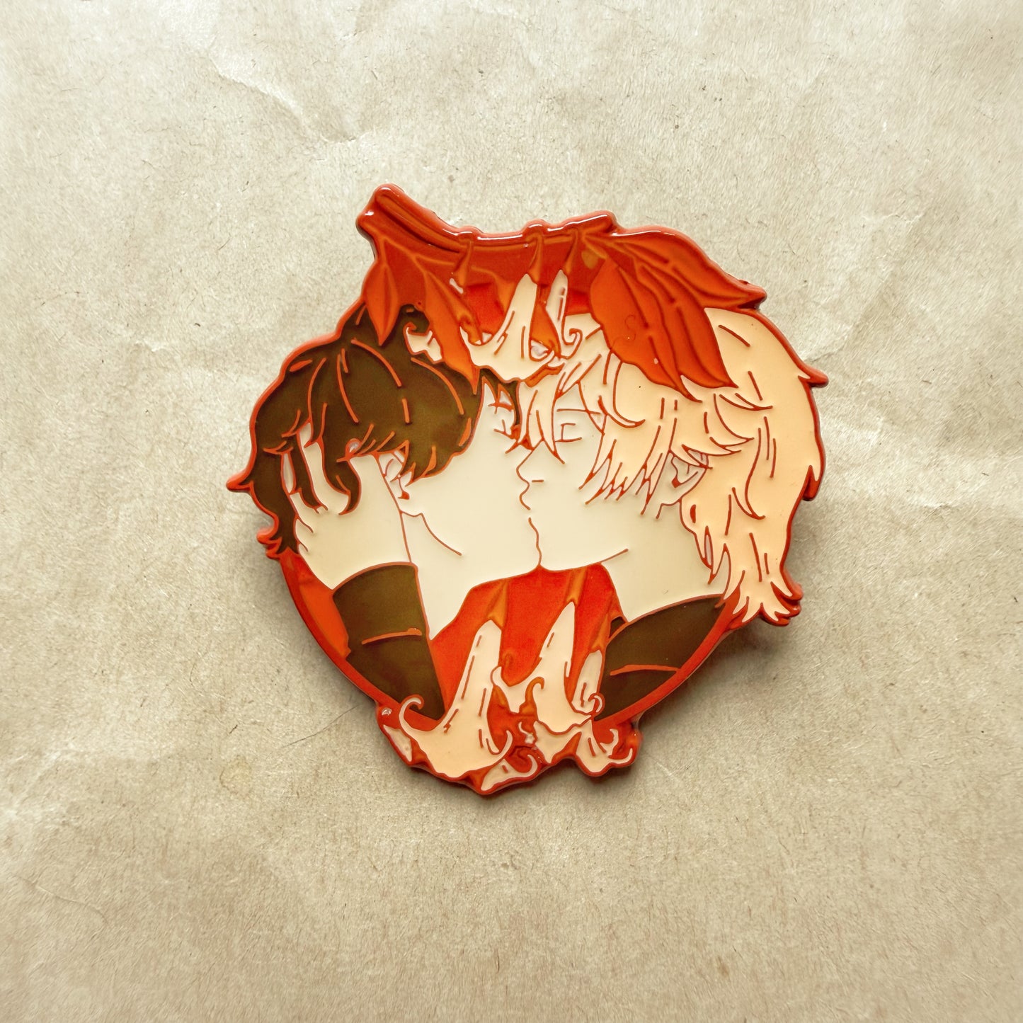 *MOVING SALE* AshEiji Tragic Gays Enamel Pin Orange Variant