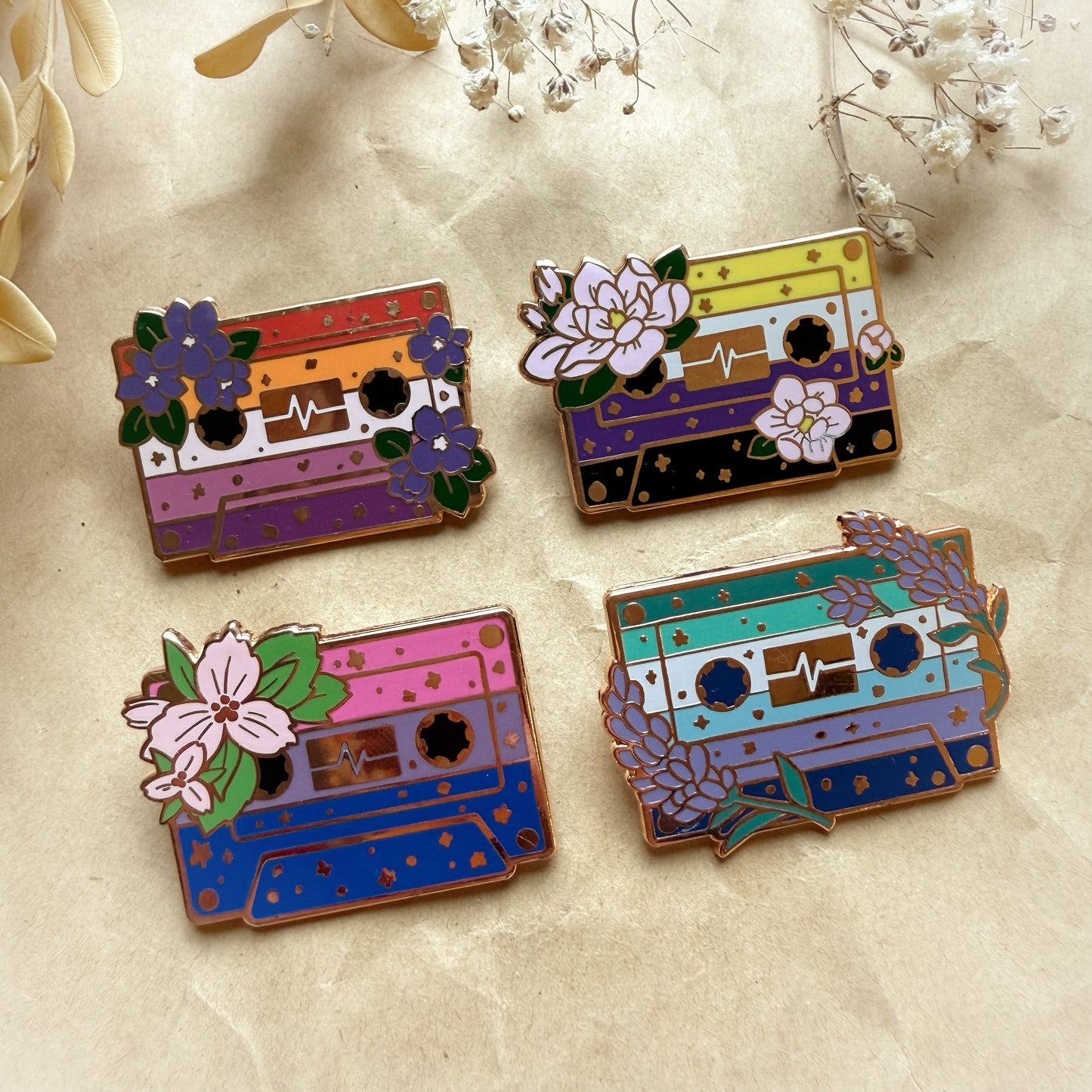 *MOVING SALE* LGBTQ+ Pride Cassette Tape Enamel Pins