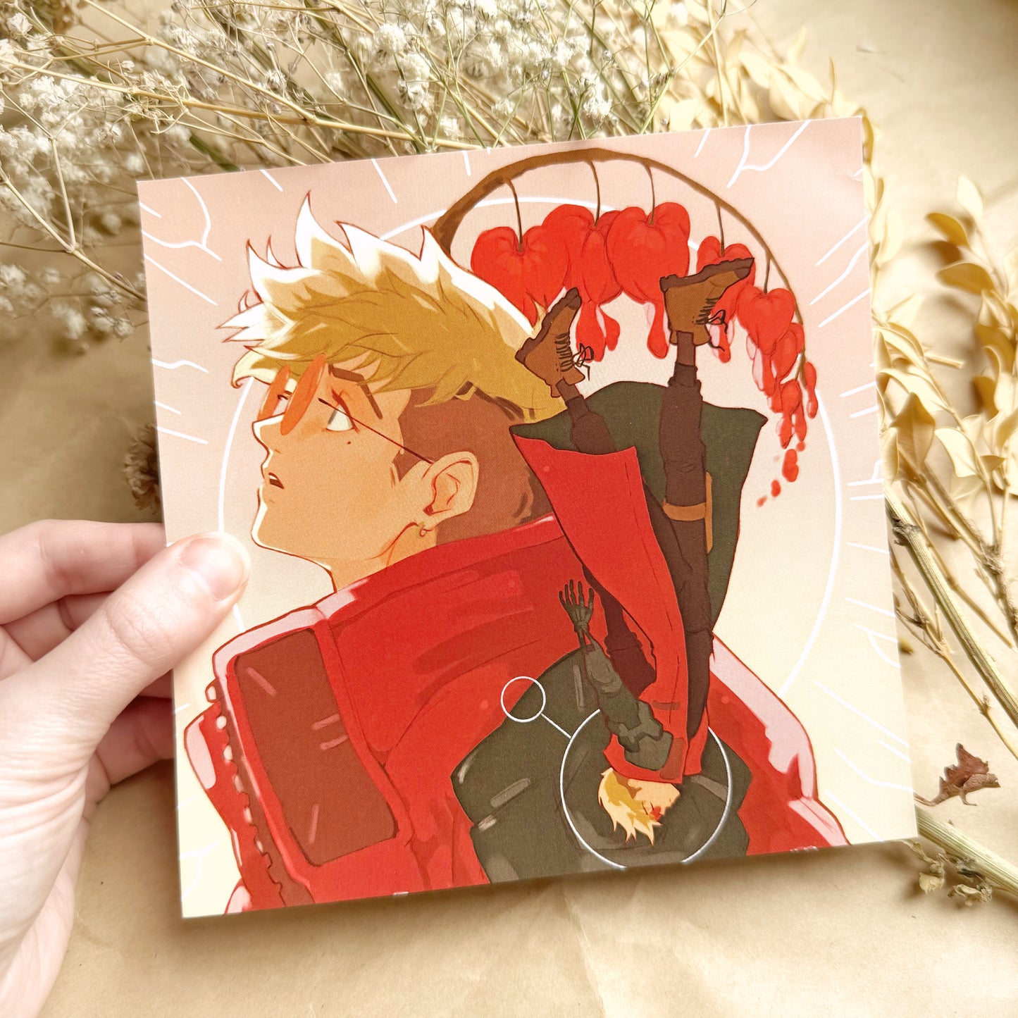 *LAST CHANCE* 6x6" 'Bleeding Heart' Vash Print
