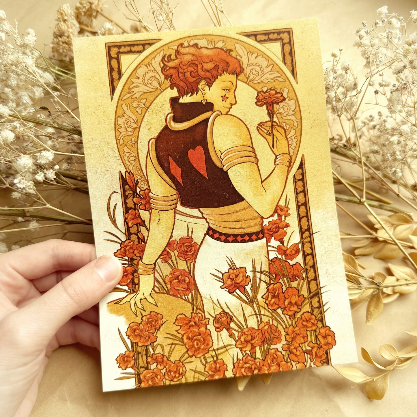 5x7” 'Carnation Clown' Hisoka Print