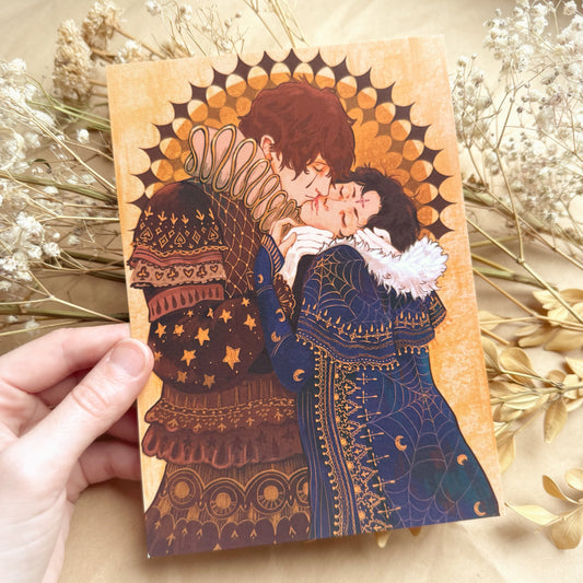 5x7" 'The Prince & the Jester' HisoKuro Redraw of 'The Kiss' Print