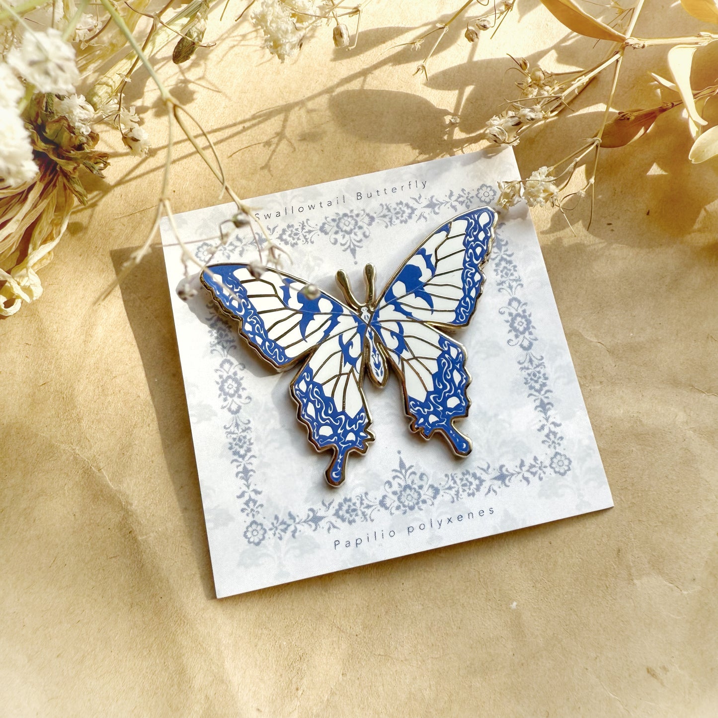 Blue Porcelain Bug Enamel Pins