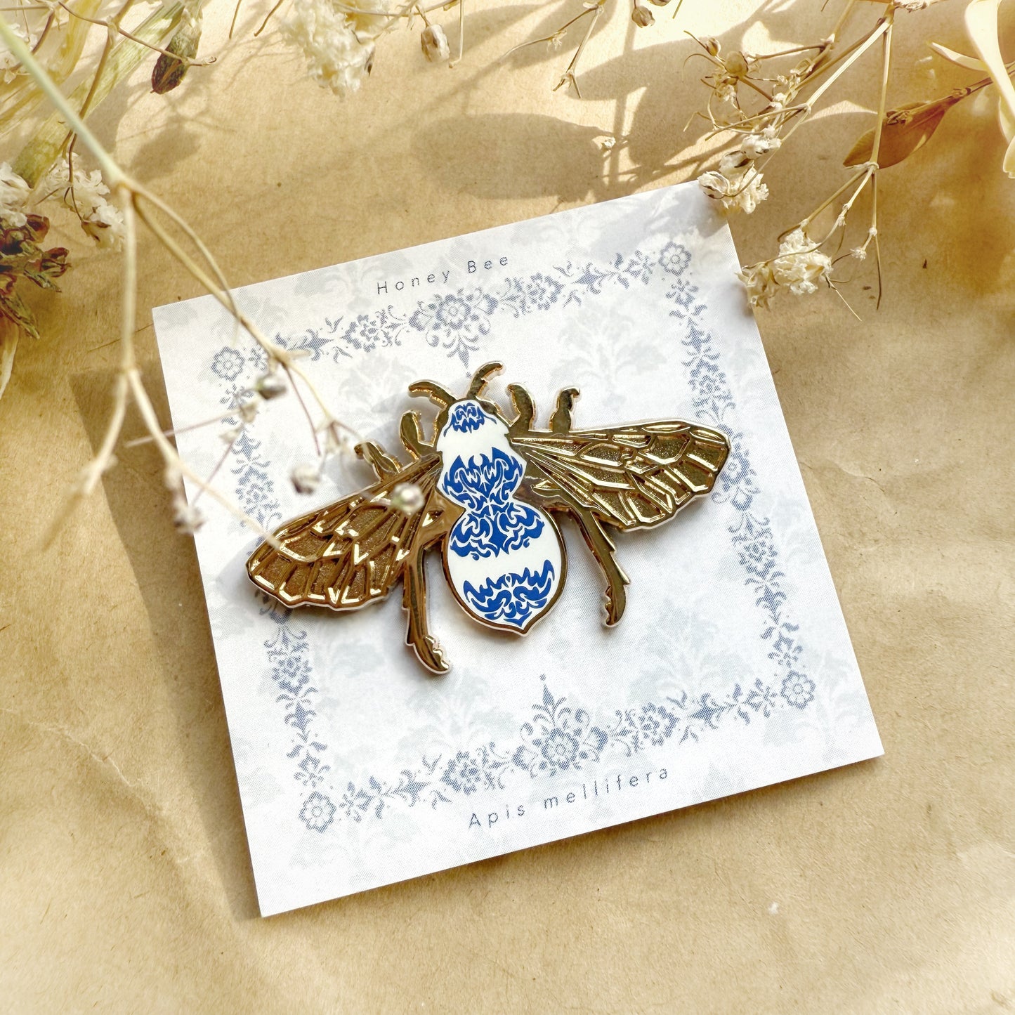 Blue Porcelain Bug Enamel Pins