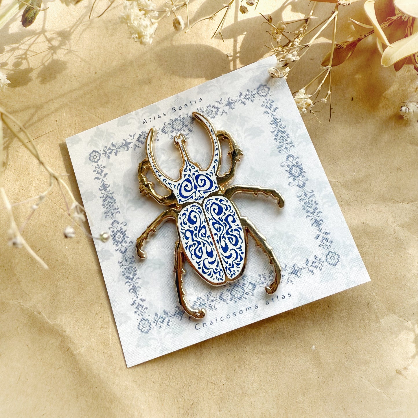 Blue Porcelain Bug Enamel Pins